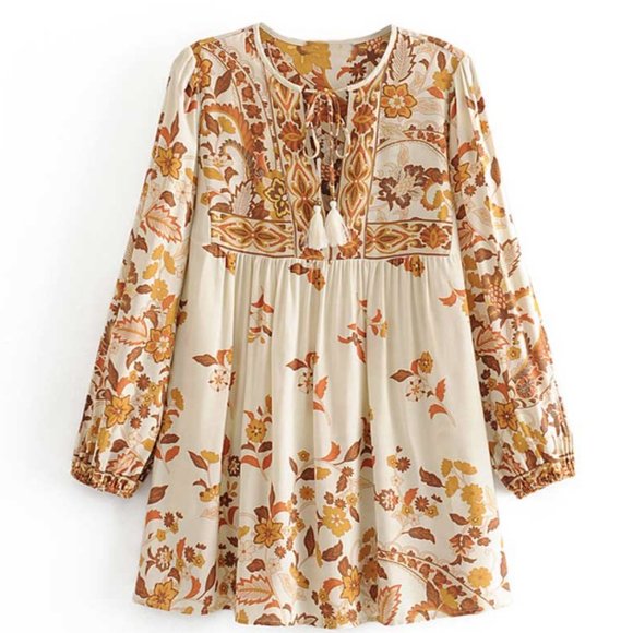 Boho Chic Gypsy Floral Blouse - Picture 5 of 5